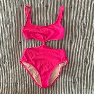 Solid & Striped Hot pink swimsuit Barbie barbiecore